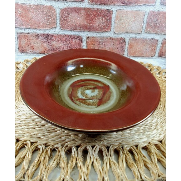 Pfaltzgraff Copper Leaf Rimmed Soup/Pasta Bowls, Set of 2, Rustic Dinnerware - Picture 1 of 10